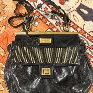 Rebecca Minkoff Black and Gold Studded Shoulder Bag